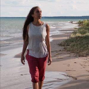 Old Navy ankle crop linen pants